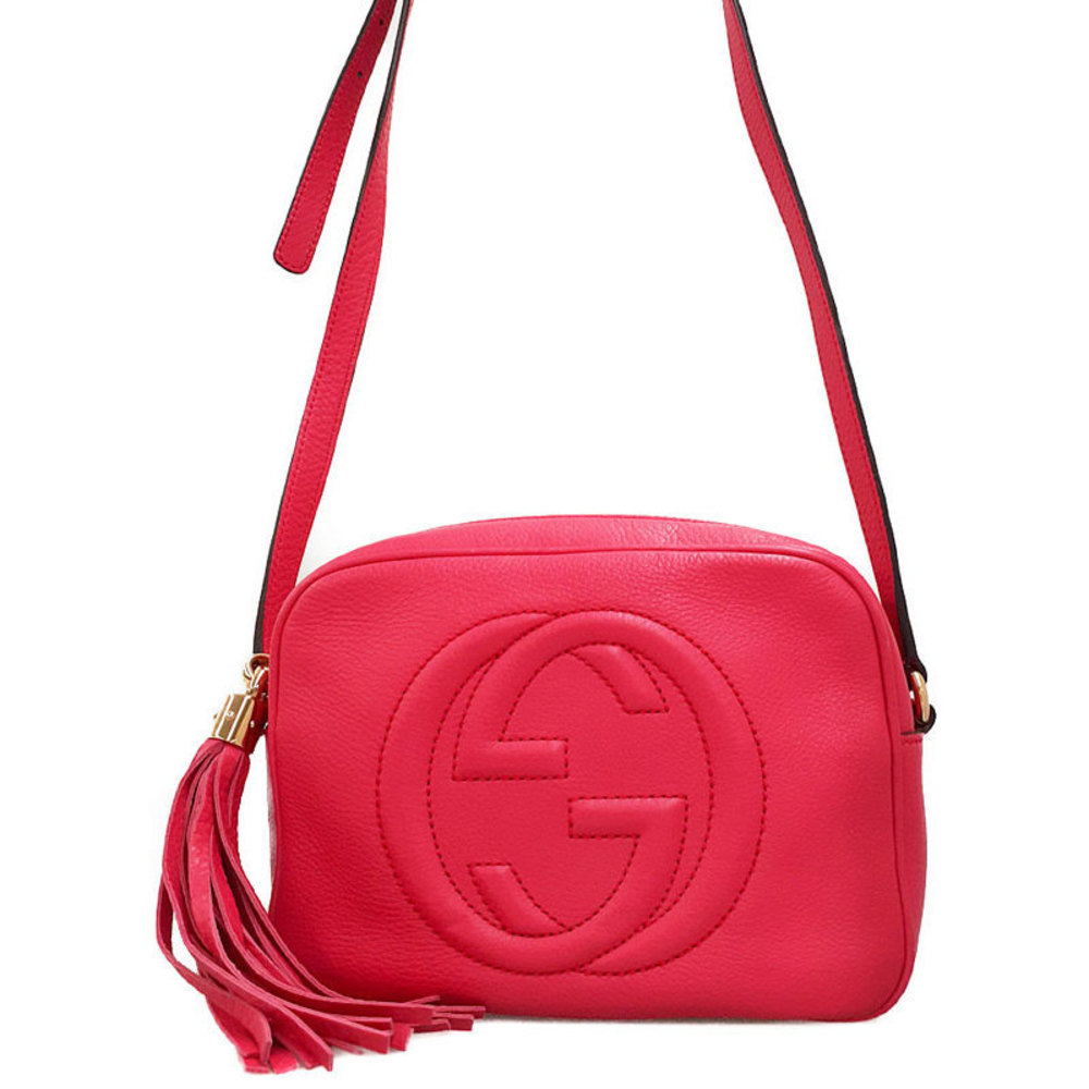 Gucci Soho Leather Small Disco Bag Shoulder Bag Red